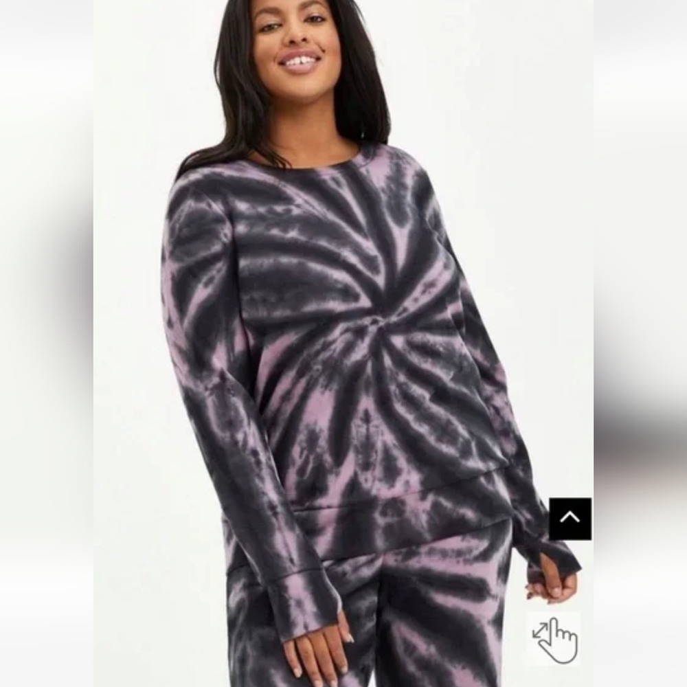 Torrid Cupro Active Tie-dye Sweatshirt, size 4